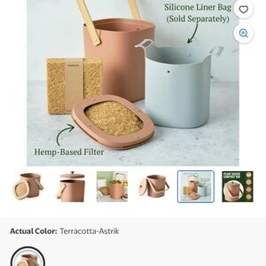 BAMBOO Terracotta Compost Bin with Hemp Filter